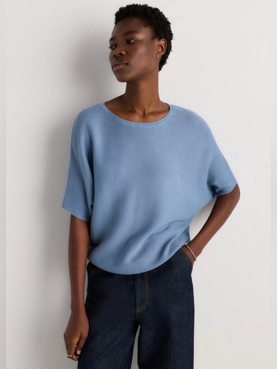 Quince Sweaters - Quince Lightweight Cotton Cashmere Link-Stitch Dolman Sweater Size Medium New